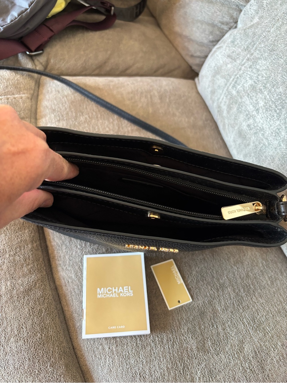 Michael Kors Trisha Black Leather Crossbody - Picture 3 of 3